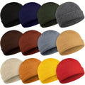 Set of 12 Knitted Beanie Hats with a Cuff And Roll-Up Edge, Designed for Both Men And Women, Perfect for Fishermen
