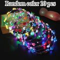[Luminous Headdress] Random Color 10pcs/20pcs Of Luminous Garland Headdresses Suitable for Christmas Party, Role Play, Glow Party, Disco, Wedding, Birthday Party, Photography, Concert, Tailgate Party