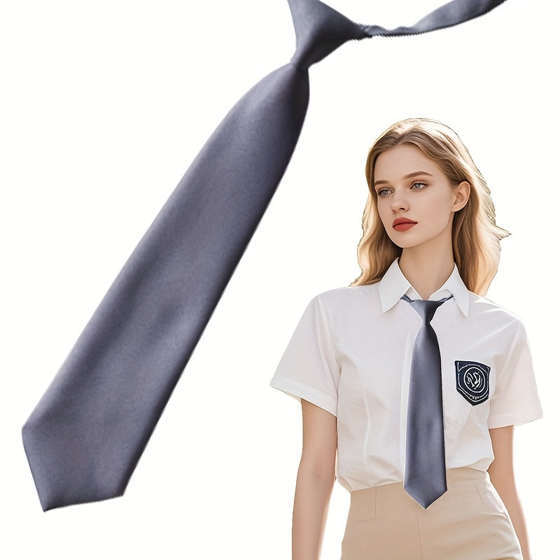 5pcs Fashionable Men And Women Adjustable Knotless Tie, Suitable for Any Occasion. It Has an Academic Style. Suitable for Graduation Ceremonies, Work Occasions, Coming-Of-Age Ceremonies, And Also for School-Style Ties