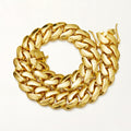 Mens Stainless Steel Golden Cuban Chain Bracelet Necklace Jewelry