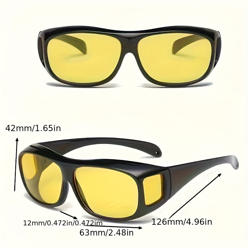 1pc/2pcs of Night Vision Wrap-Around Sunglasses for Driving, Suitable for Outdoor Sports Like Cycling, Fishing, And Hiking. Unisex Fashion Eyewear for Day And Night Use
