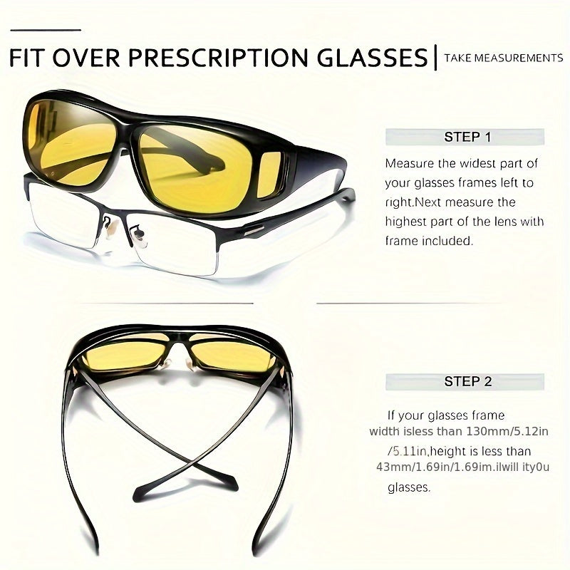1pc/2pcs of Night Vision Wrap-Around Sunglasses for Driving, Suitable for Outdoor Sports Like Cycling, Fishing, And Hiking. Unisex Fashion Eyewear for Day And Night Use