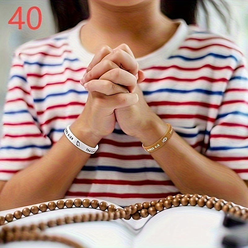 40 Bracelets- Bible Verses- Silicone Bracelets Bible Bracelets- Cute and Colorful Bracelets- Comfortable and Lightweight- Suitable for Men and Women Daily Wear and Perfect Party Gifts
