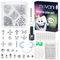 [Professional Tooth Gem Kit] WATRA Professional 260pcs Premium Multi Shaped Artificial Crystal Tooth Gem Kit | 2D Flat, Elegant Flat Back Crystals with Professional Applicator for A Chic, Refined Look, Grillz