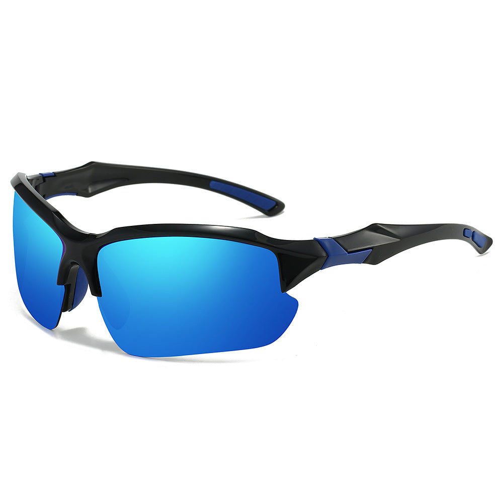 3pcs New Cross-Border Outdoor Sports, Skiing, Driving Half-Frame Sunglasses Men'S Running Fishing Sunglasses Sun Protection Lightweight Goggles