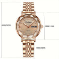 Elegant POEDAGAR Women'S Watch - Luminous Rhinestone Quartz, Stainless Steel Band, Calendar Date - Perfect for Evening Wear