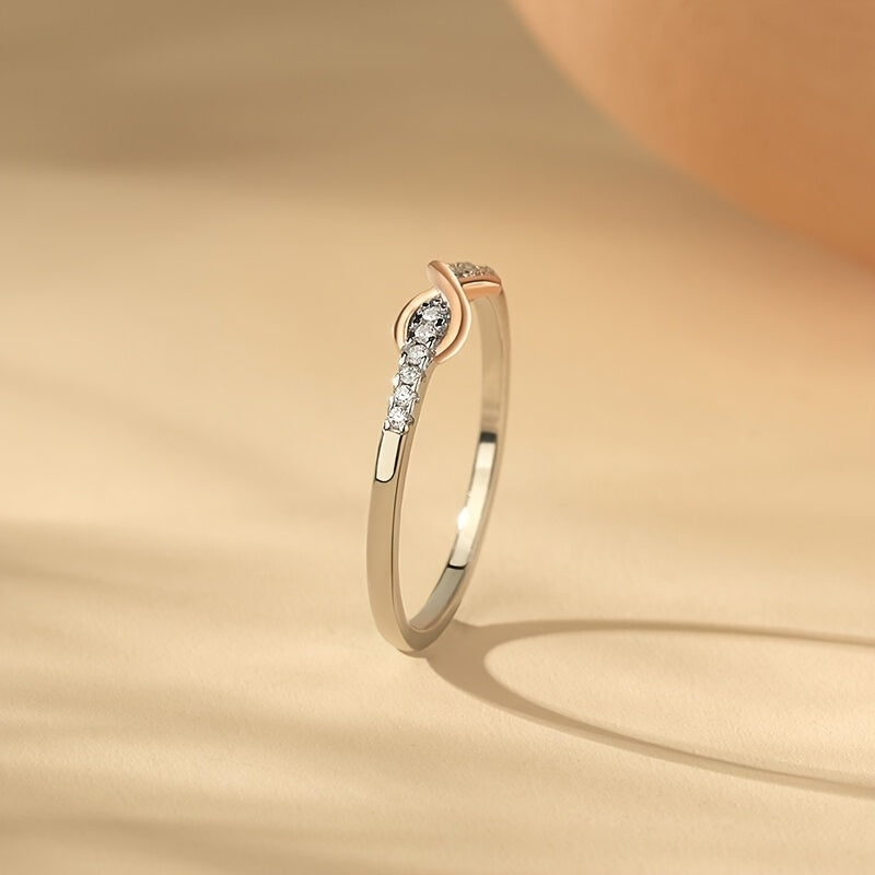 S925 Sterling Silver Wedding Ring - Small Fresh Lucky 8 Ring, Color Separation, Exquisite Women'S Jewelry Gift, 1pc, Total Weight Of The Product (2.96g)