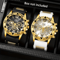 [Luxury Men's Watch] 2pcs Luxury Men's Watch - Large Dial, Silicone Strap | Sports, Casual, Business Quartz Watch
