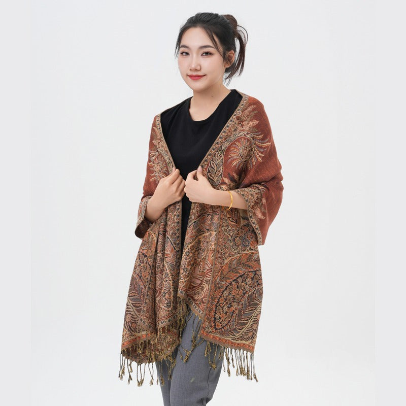 Phoenix Tail Thicker Paisley Pashmina Scarf