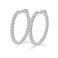 [Elegant Moissanite Earrings] Elegant Moissanite Hoop Earrings| 925 Silver, 2.2g Silver Weight, Anniversary Gift, Holiday Present, Total Weight Of The Product (6.48g)