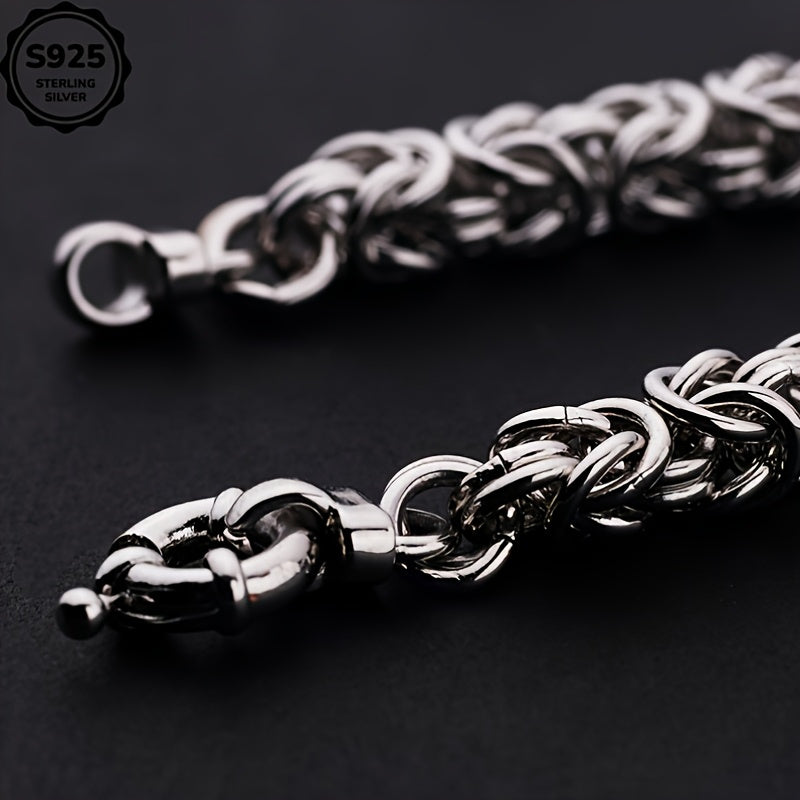 Handmade 925 Sterling Silver Bracelet, 6Mm Classic Unisex