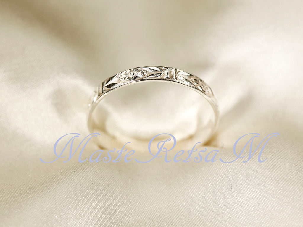 2124 MASTERETSAM 925 Sterling Silver Pattern Ring, Ring for Women, Ring for Men, Handmade Ring