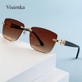 Summer Must Haves, Trendy Square Frameless Fashion Glasses, Unisex Fashion Protective Eyewear with Clear Vision, Perfect for Beach, Vacation, Travel And Cruise, Ideal for Outdoor Activities And Daily Wear