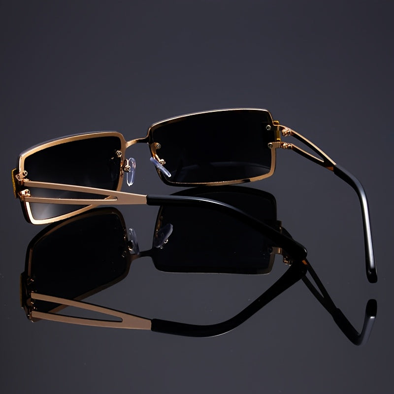 Extra-Large Luxury Square Decorative Party Glasses Stylish Retro Personalized Elegant Eyewear For Men, Women, Parties, Includes A Microfiber Cleaning Cloth