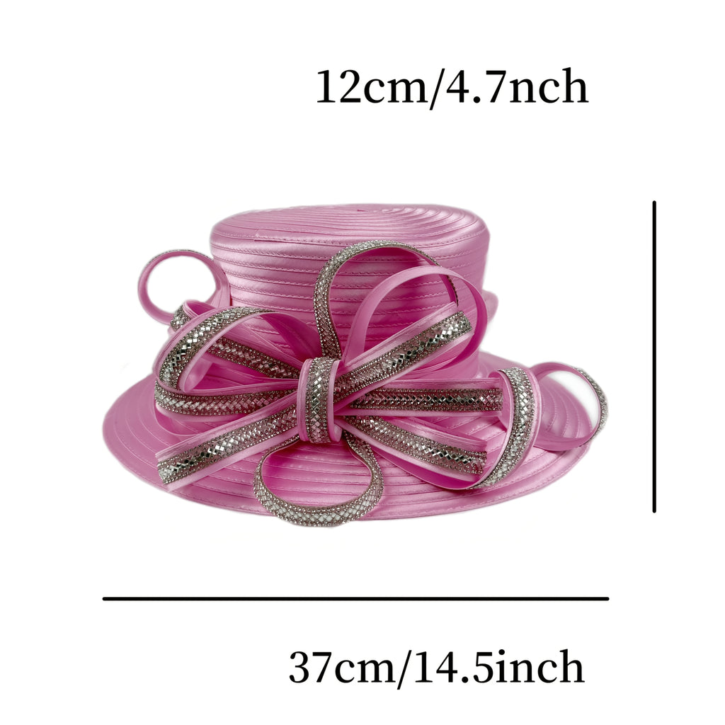 Handmade Ladies' Wide-Brim Church Hat Suitable for Weddings & Special Occasions - Elegant Sunday Bonnet Gift for Mothers, Grandmothers, Box Packaging, Dry Only, for the, for the Church, for the Event