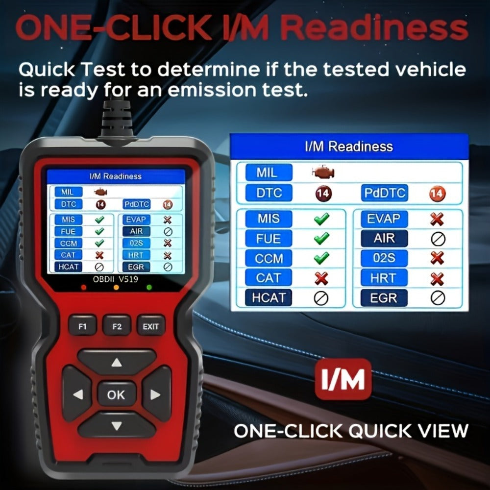 2024 Advanced V519 OBD2 Scanner Tool - Professional Code Reader & Scan Tool for Live Data, Check Engine Light, And Diagnostic Code Reading - Ideal for Mechanics And Car Owners