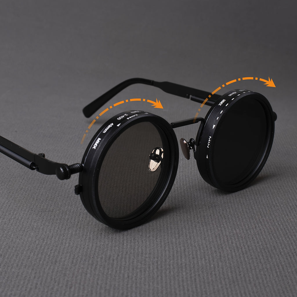 Industrial Punk Style Rotating Dimming Fashion Glasses, Spring Temple, Rotating Dimming, Flexible Adaptation to a Variety of Scenes, High Fashion