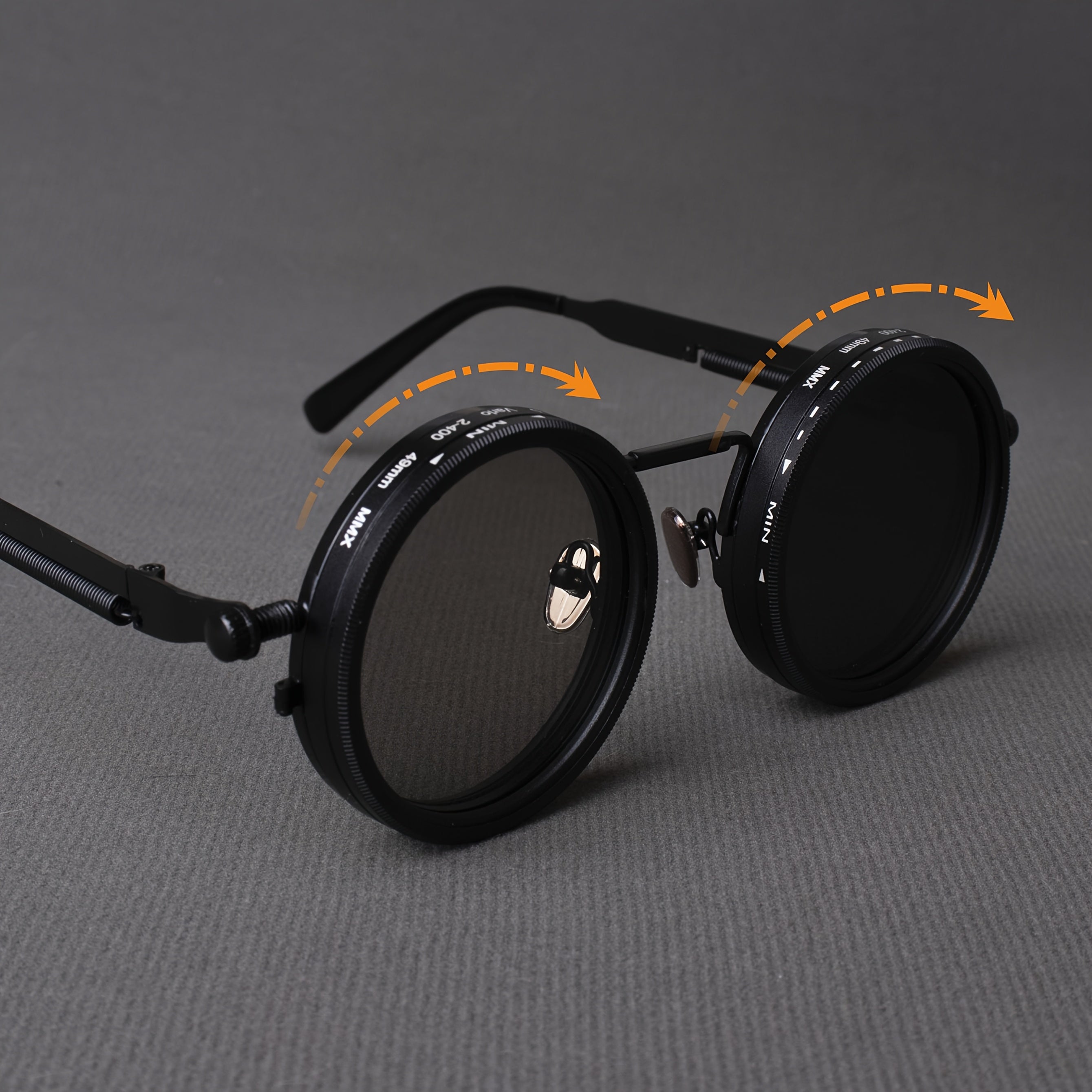 Industrial Punk Style Rotating Dimming Fashion Glasses, Spring Temple, Rotating Dimming, Flexible Adaptation to a Variety of Scenes, High Fashion