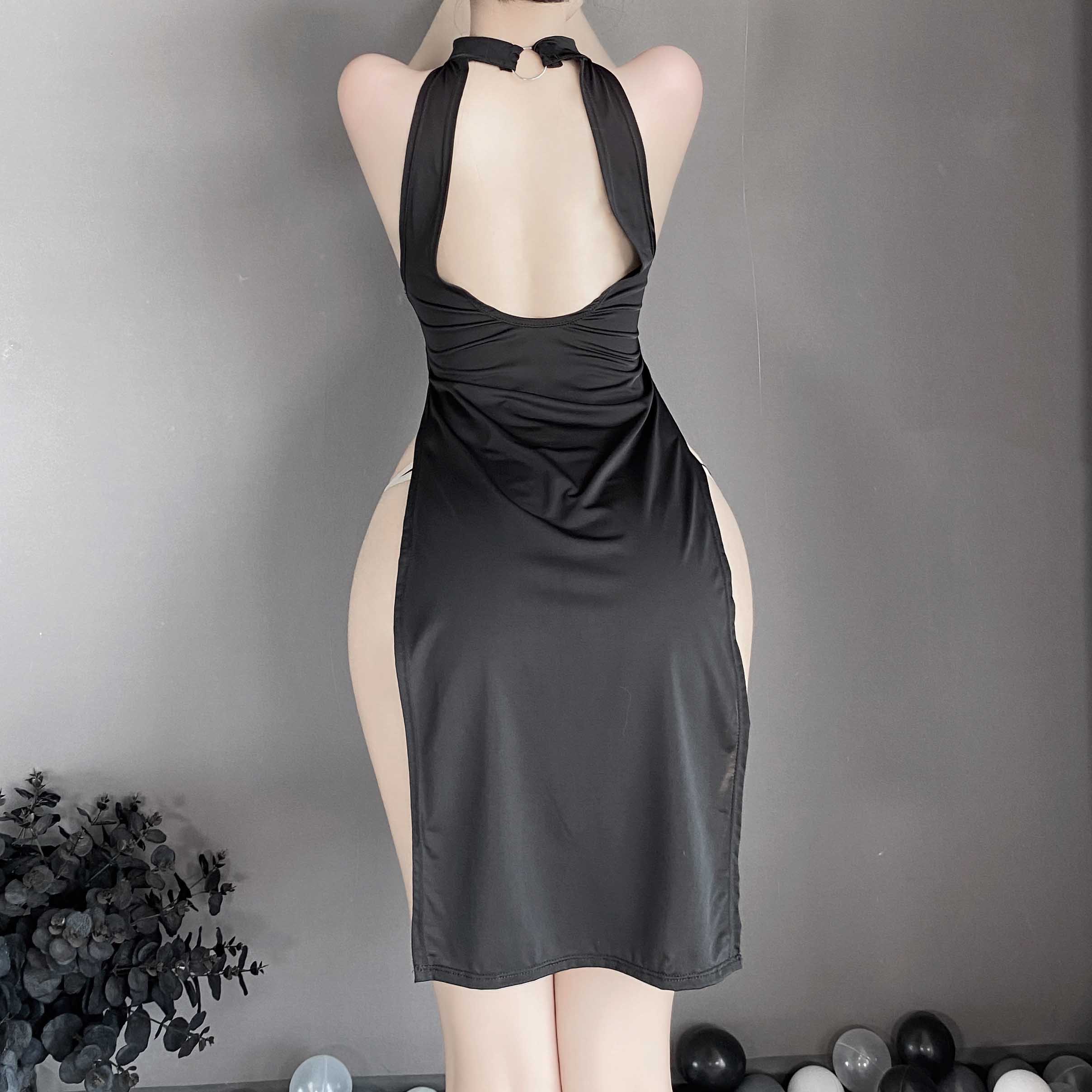 T-1020  Fun lingerie, cheongsam uniform, high slit, sexy, and free from nightclub lust