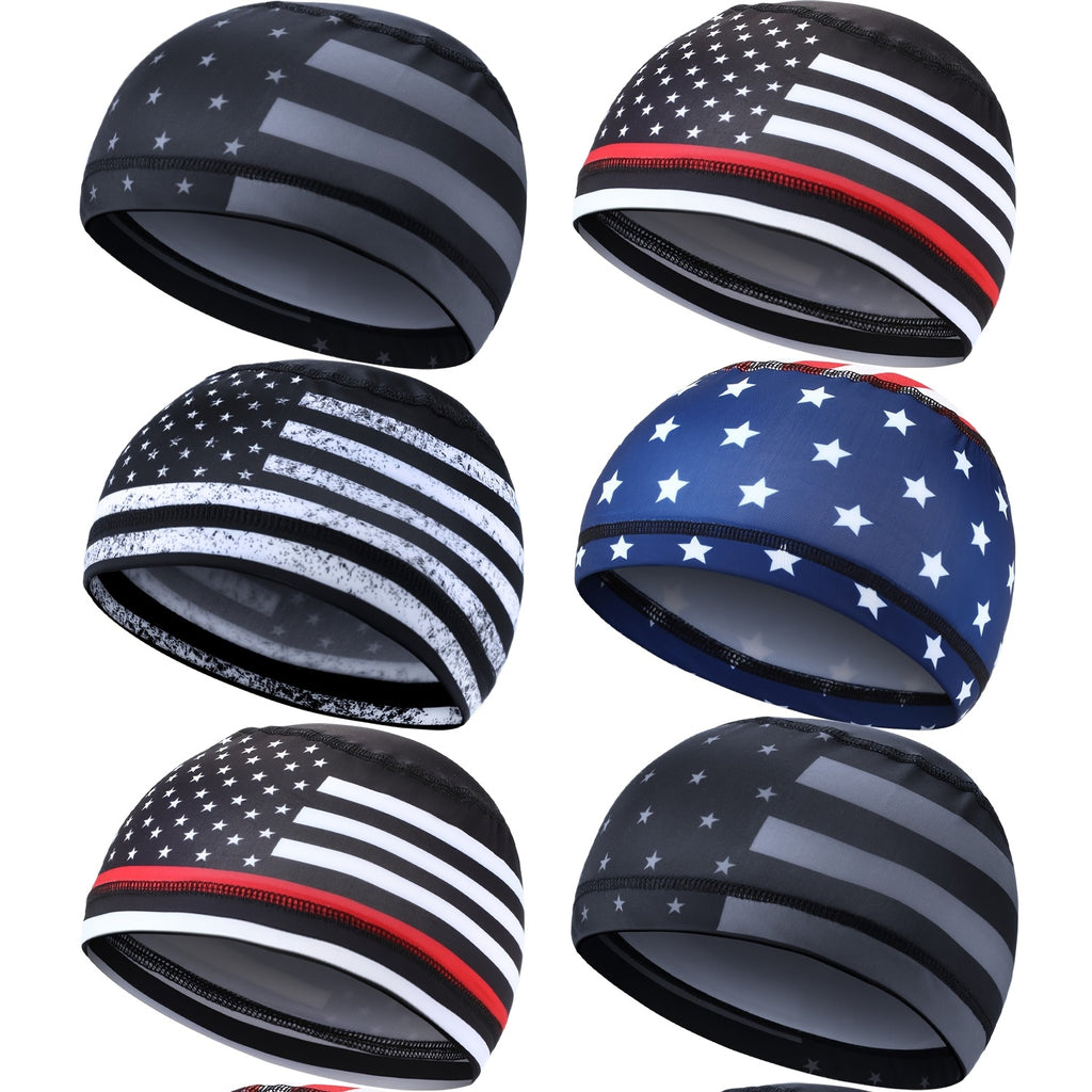 Cooling Skull Hat, Men's Running Cycling Hat, Sweat Absorbing Lining, 8pcs Set