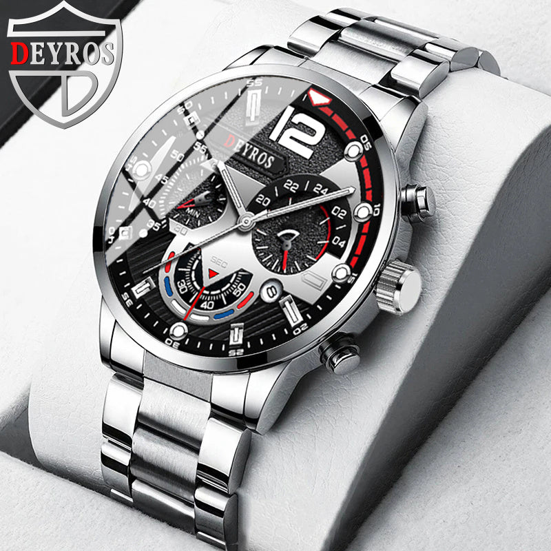 16pcs/ Set, Watches for Men, 4pcs Fashion Mens Watches Multi Color Combination Quartz Men Watches Sets Analog Wrist Watch Sets & 12pcs Mens Fashion Bracelet+Necklace+Ring Jewelry Set - Christmas, Halloween Gift, Reloj Para Hombre