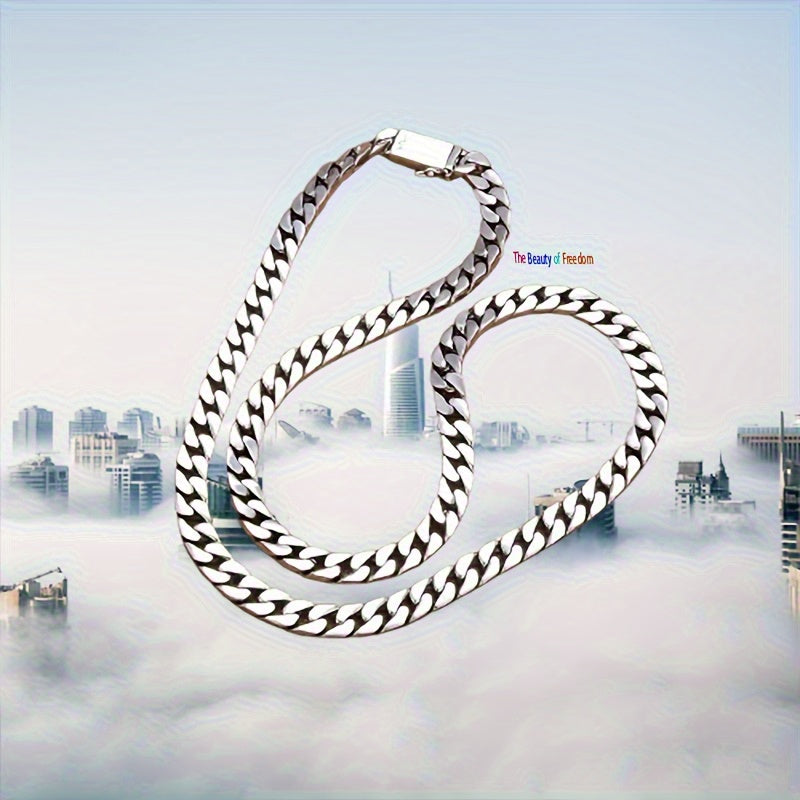 Men'S 925 Silver Cuban Style Chain Necklace, Stylish And Elegant, Suitable for Parties And Holidays, Made of S925 925 Silver, Unisex