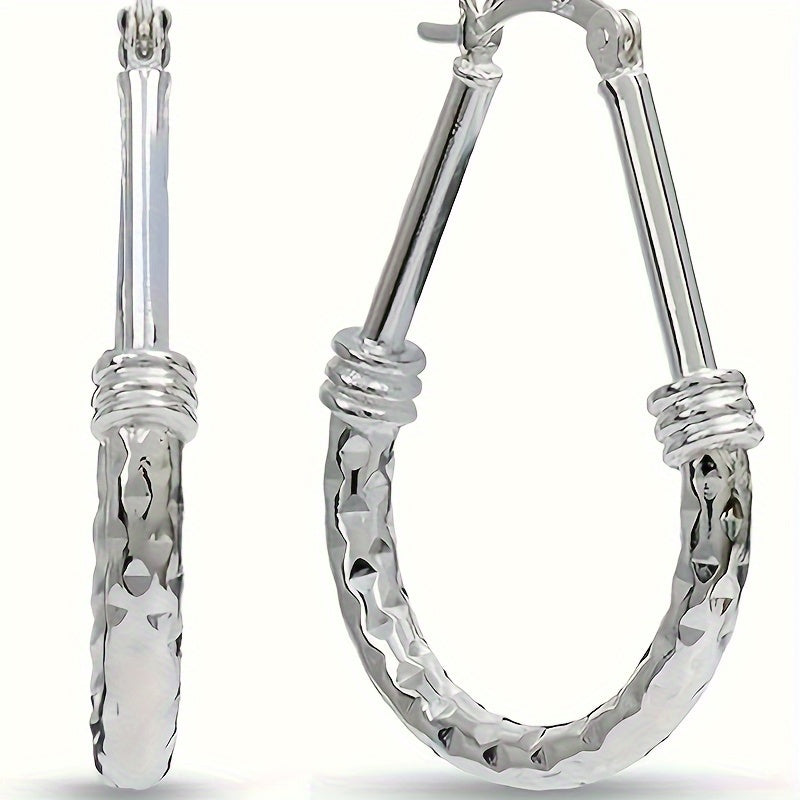 [Engagement Wedding Gift] A Pair of S925 Silver Hoop Earrings, Italian Classic Design Earrings, Suitable for Daily Wear - an Engagement and Wedding Confession Gift for Your Wife or Girlfriend