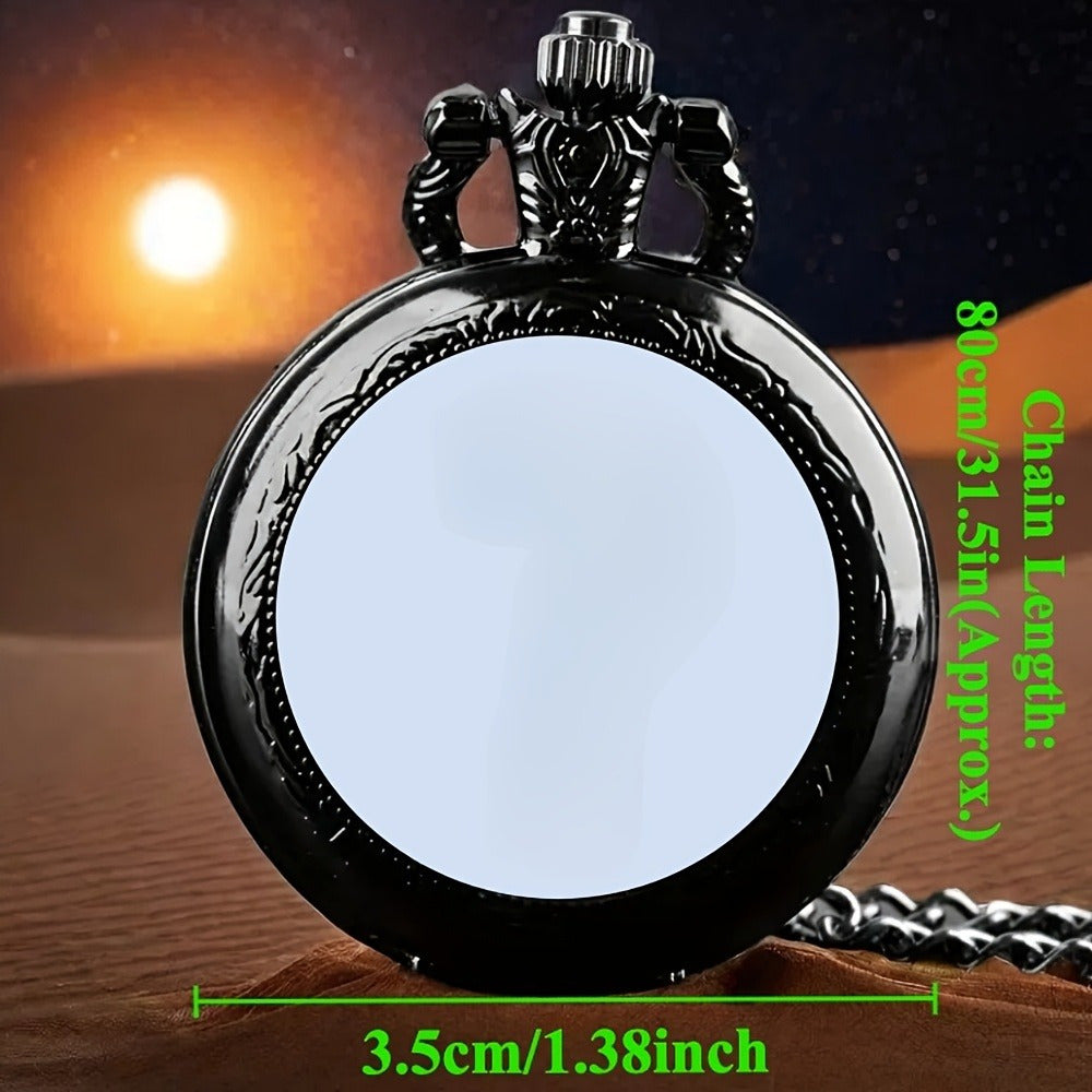 Set of 9 Round Medium-Sized Classic Pocket Watches, Perfect Gifts for Family And Friends for Birthdays, Halloween, Christmas, And New Year