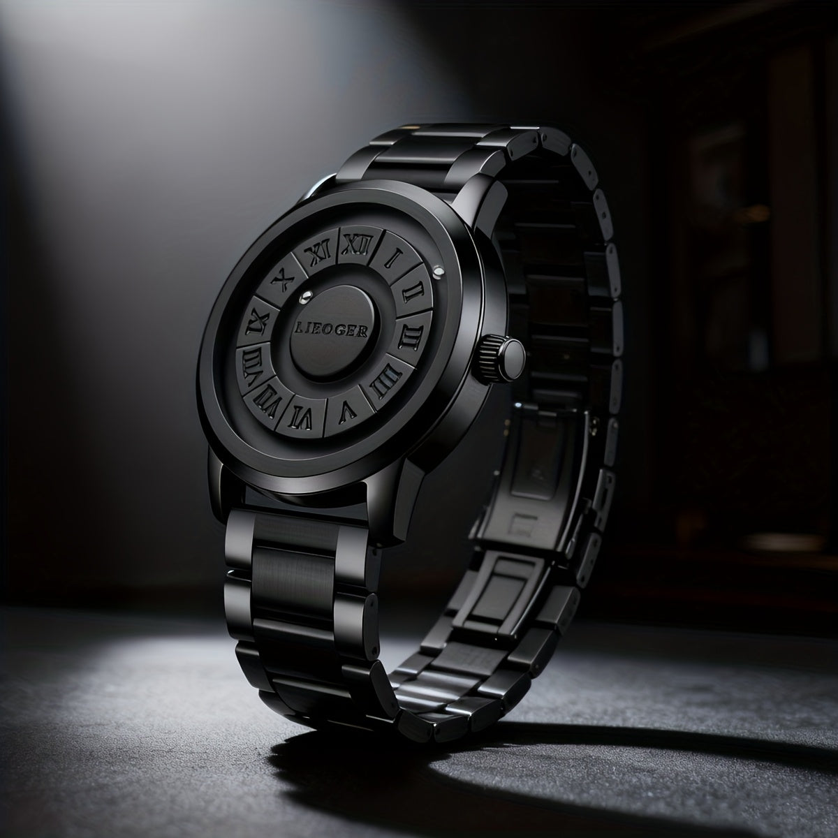 Vintage Business Men Watch Magnetic Steel Ball Hand No Mirror Touch to Read Time New Design Stainless Steel Strap Quartz Wristwatch for Male