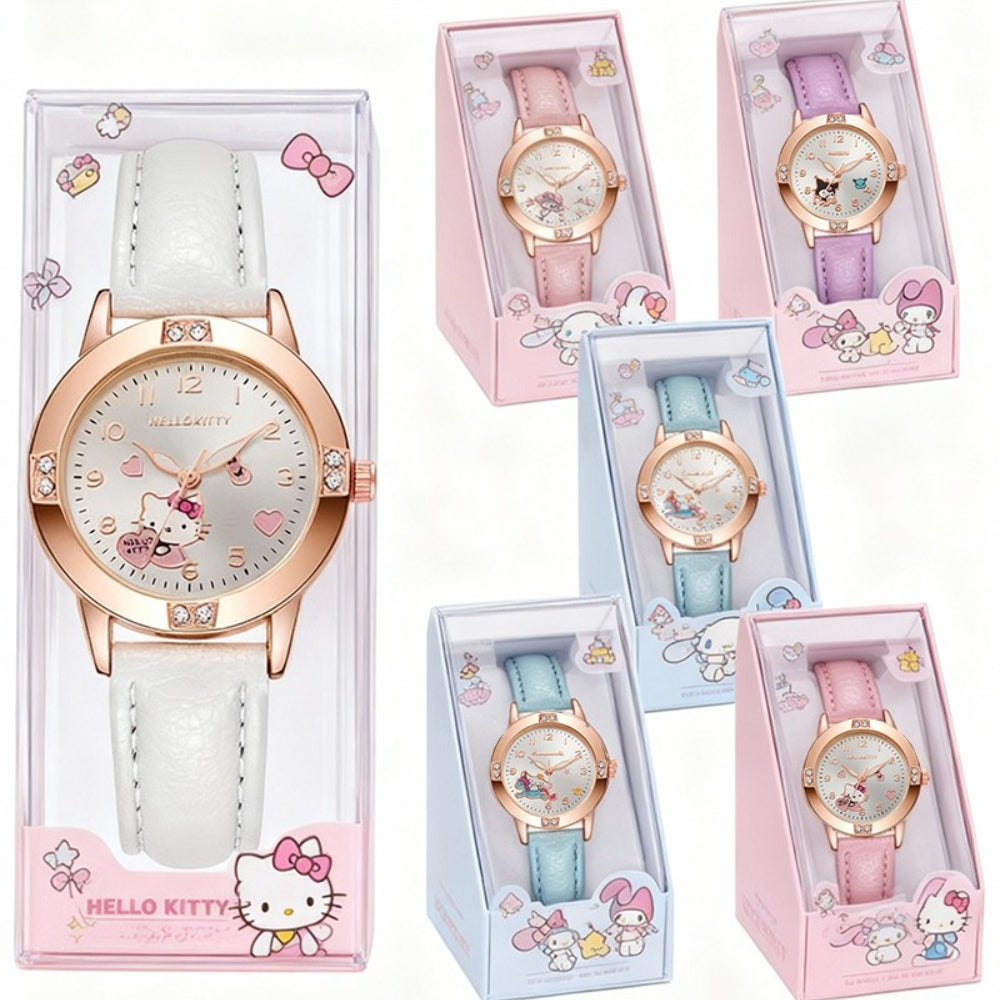 5pcs Sanrio Themed Watches, Featuring a Delightful Cartoon Style, Exquisitely Unique and Fun/cute. A Set of 5 Watches with Multiple Options, Perfect as Party Favors, Holiday Gifts, Birthday Presents for Teachers, or Prize Exchange Gifts