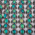 US Wholesale Lots 20pcs Stone Color Changing Mood Ring, Fashion Jewelry Men'S Women'S Gift Not Include Box Size Is Random