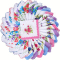 30pcs Womens Floral Print Handkerchiefs Vintage Soft Handkerchiefs Bulk