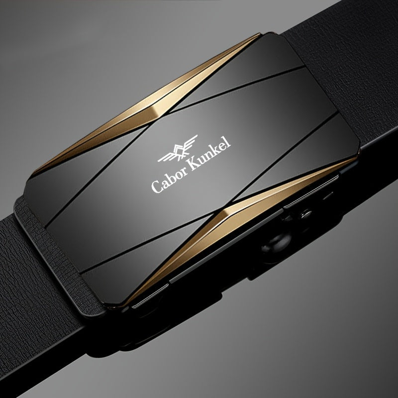 for Man's Genuine Leather Cowhide Automatic Buckle Waist Belt, for Business And Casual Wear