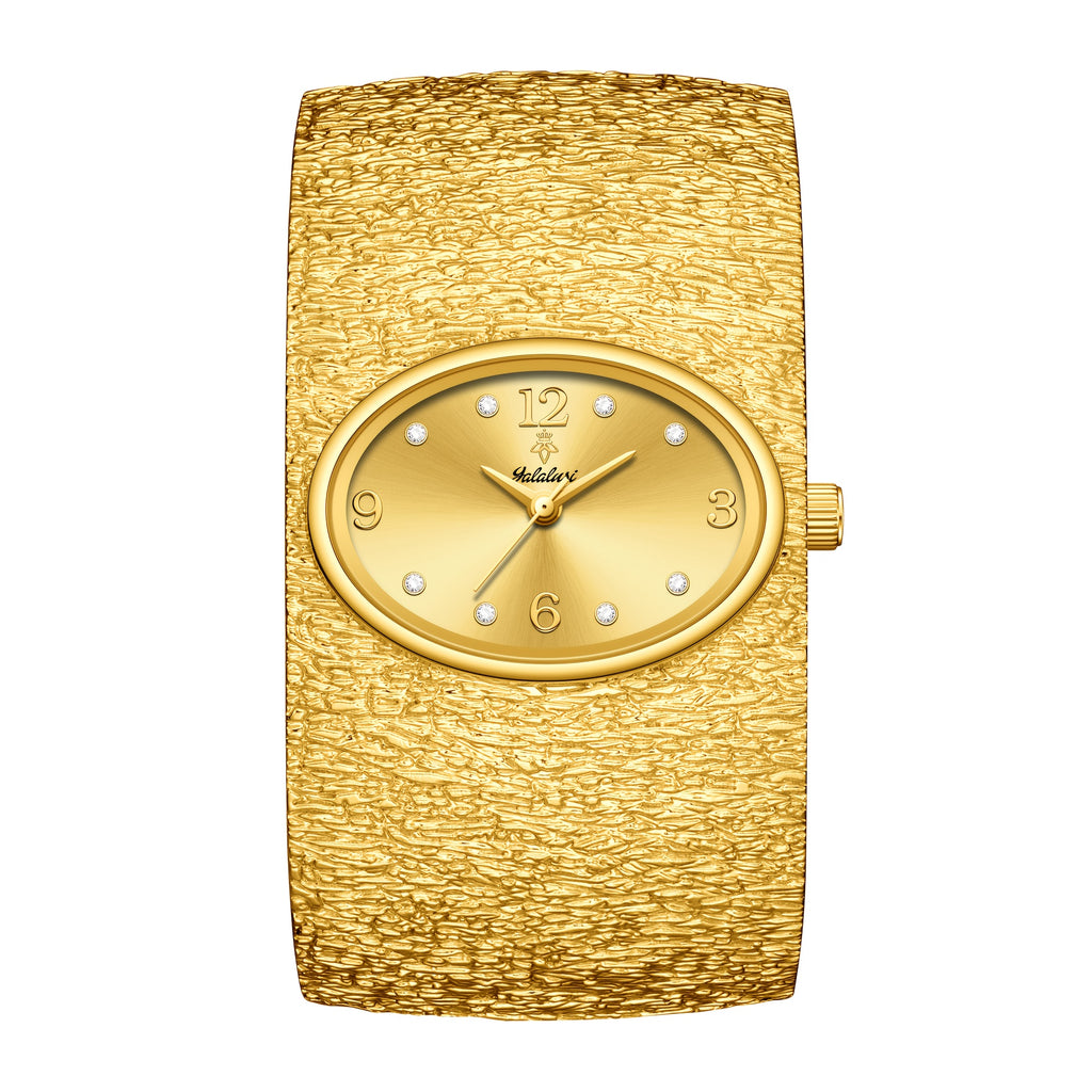YaLaLuSi Women's Vintage Elegant Wrist Watch with Oval Rhinestone-Adorned, Quartz Movement Analog Watch, Zinc Alloy Case & Rhinestone Indexes - Suitable for Weddings, Parties, Daily Wear -