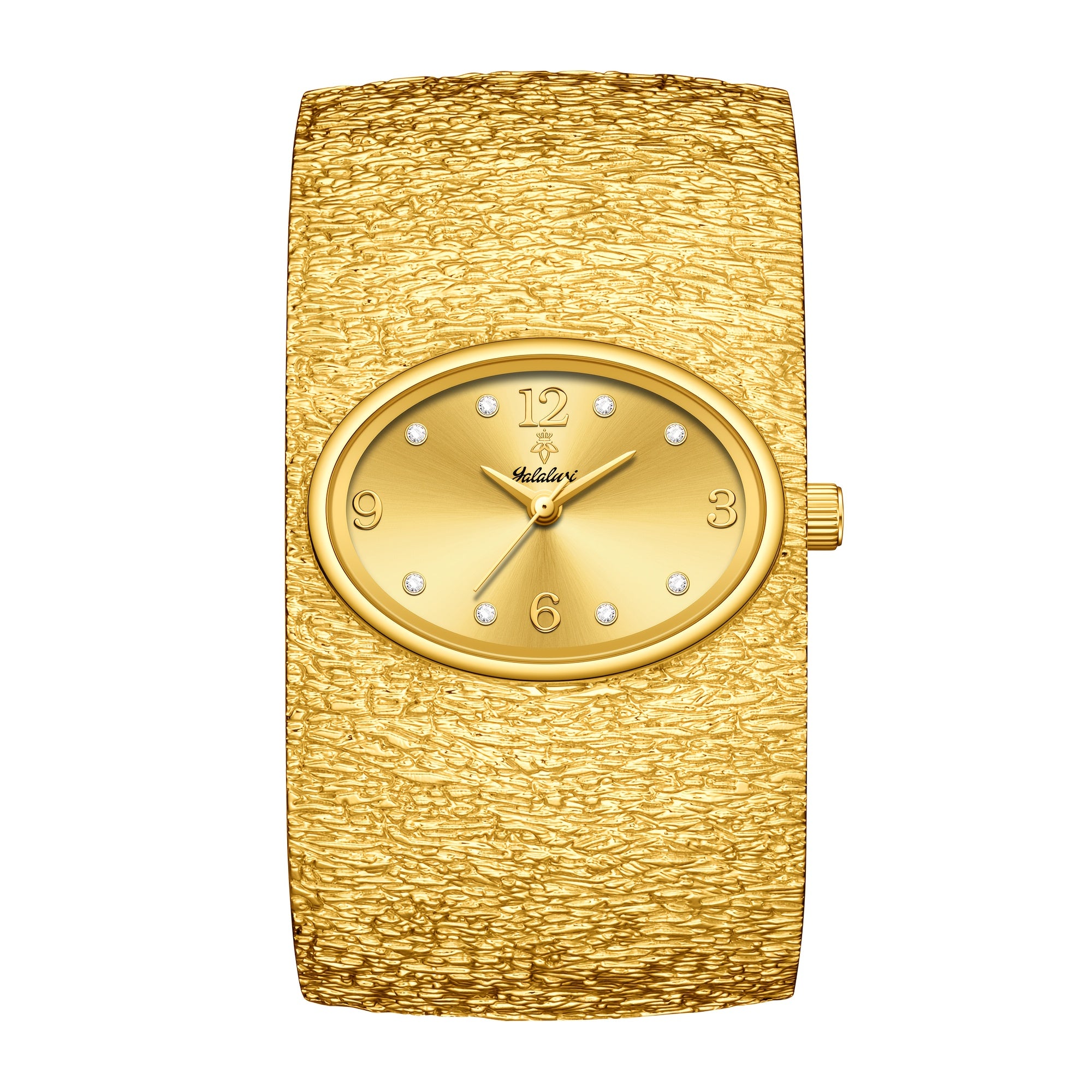 YaLaLuSi Women's Vintage Elegant Wrist Watch with Oval Rhinestone-Adorned, Quartz Movement Analog Watch, Zinc Alloy Case & Rhinestone Indexes - Suitable for Weddings, Parties, Daily Wear -