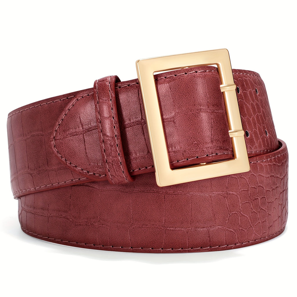 1pc Women'S Crocodile Pattern Wide Belt, Jeans Dress Fashion Women'S Belt, Dress Pants Match
