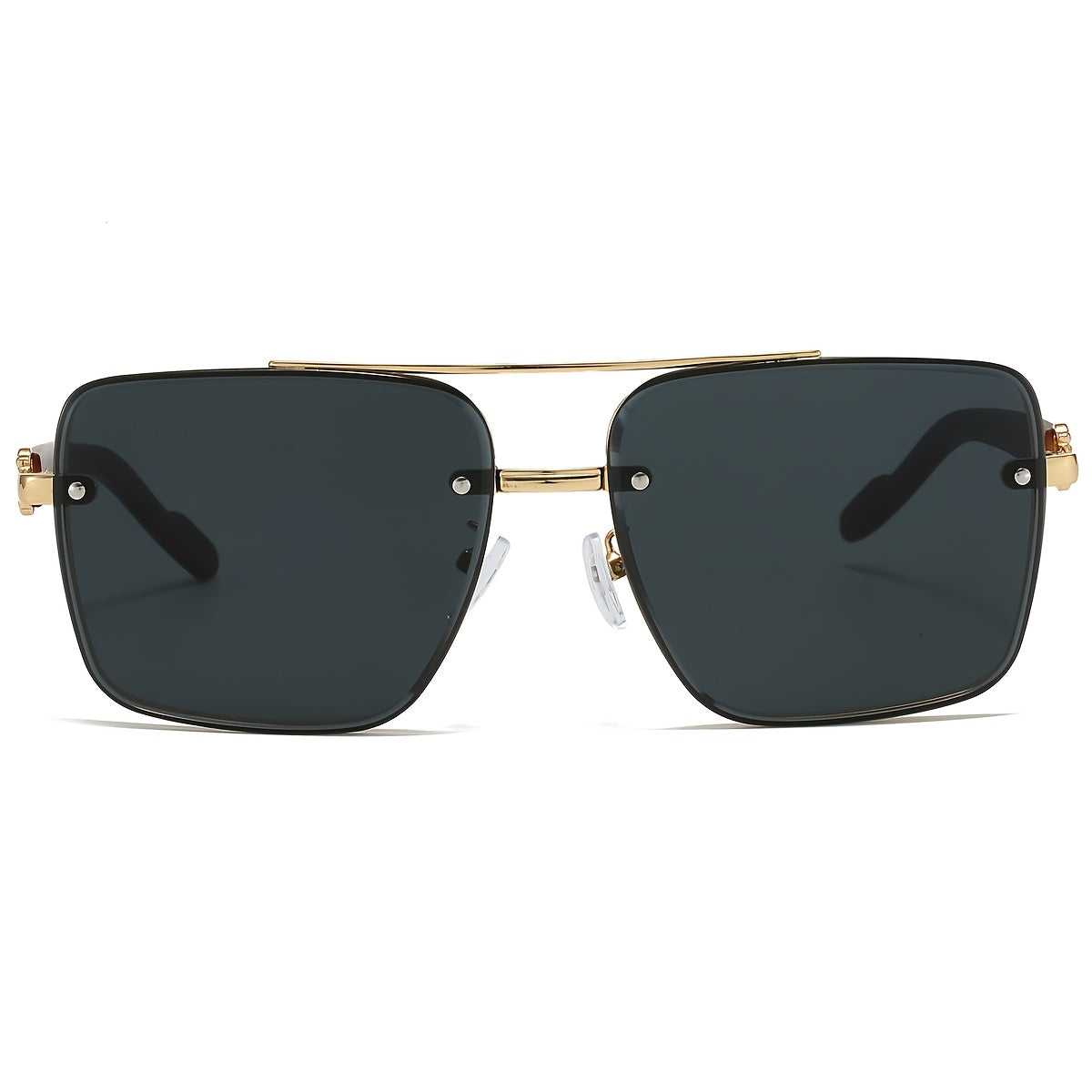 VIUIRNKA Women's Fashion Glasses, Unisex Square Fashion Frame with Unique Double Bridge Design, Vintage Wood Grain Texture, Light Luxury Style, Sun Protection, Suitable for Daily Wear, Driving, Travel, and Street Photography, Ideal for Various