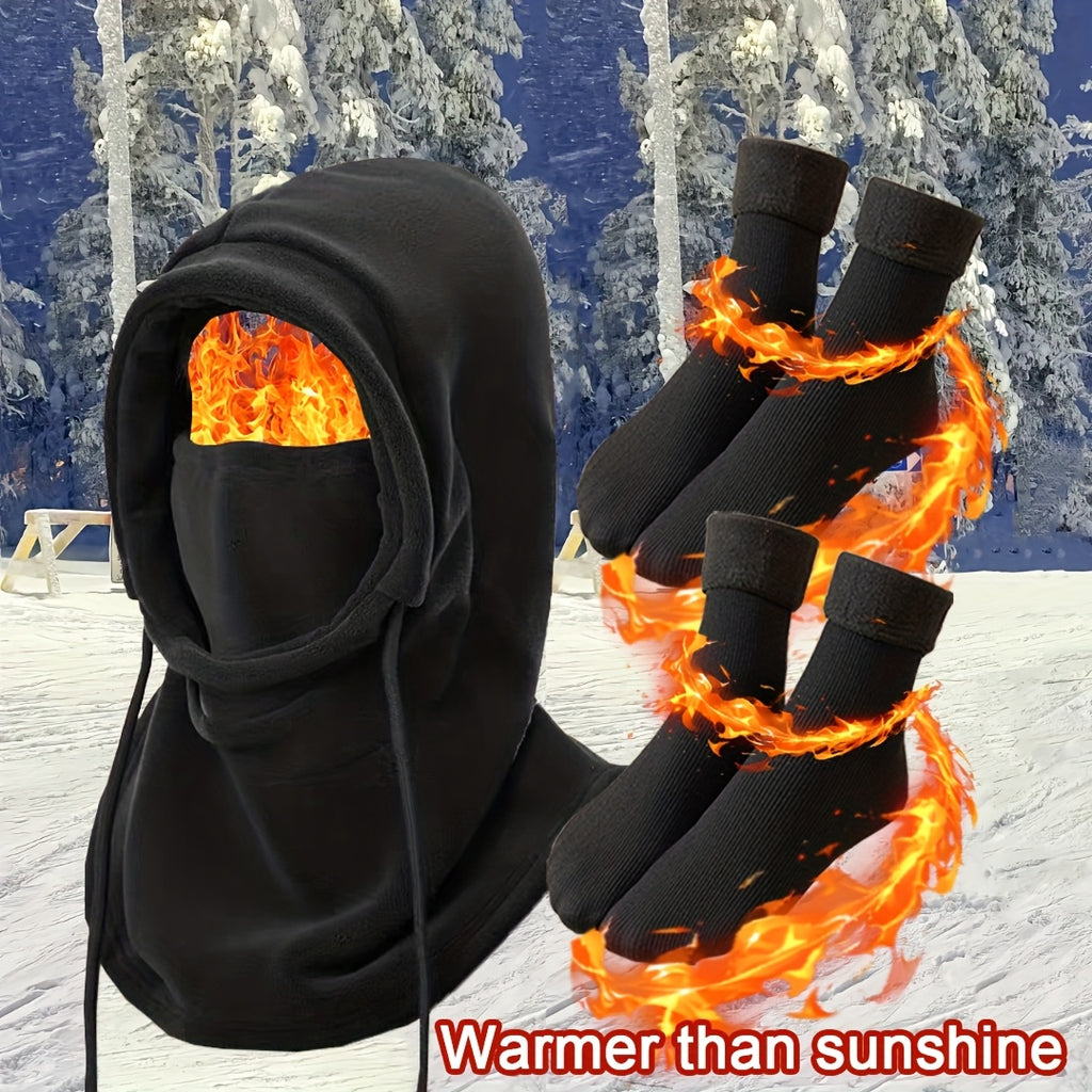 3pcs/ 6pcs Winter Hats for Men Winter Hat, Head Cover, Neck Scarf, Gloves, Warm Set