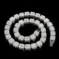 12Mm Square moissanite Necklace, S925 925 Silver Necklace, Inlaying Large Particles Exquisite moissanite, Banquet/Party/Dinner Party Senior moissanite Jewelry