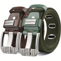 Two Mixed Fashion Men'S Belts, Multifunctional Canvas Belt, Work Pants Belt, Alloy Needle Buckle, Outdoor Leisure, Sports Belt, Minimalism, Student Jeans Belt