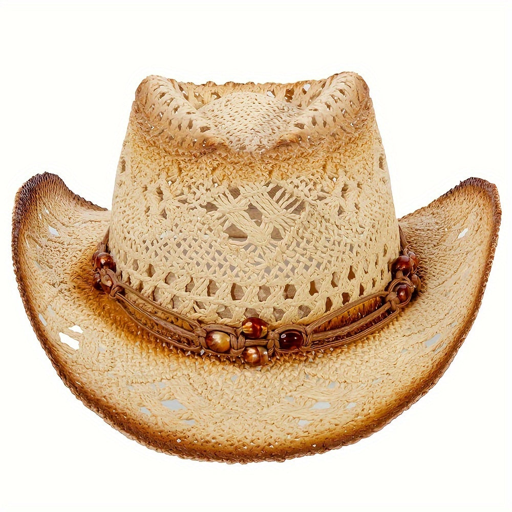 Men & Women's Straw Cowboy Hat W/Hat Band