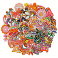 Set of 48 Hippie-Themed Iron-On Patches For, Featuring Embroidered Bohemian Designs Suitable for Clothing, Hats, Jeans, Dresses, Backpacks, And More