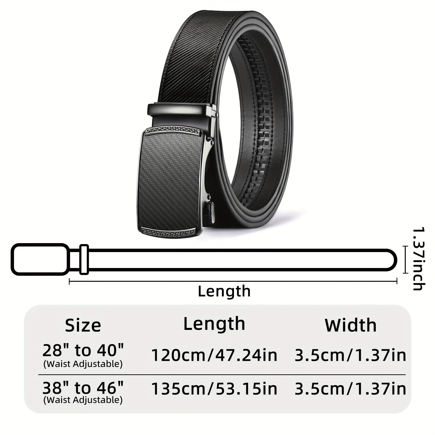 Men's Leather Belt, Slide Ratchet Belt with Premium Leather, Ratchet Dress Belt with Automatic Click Buckle, Gift for Husband