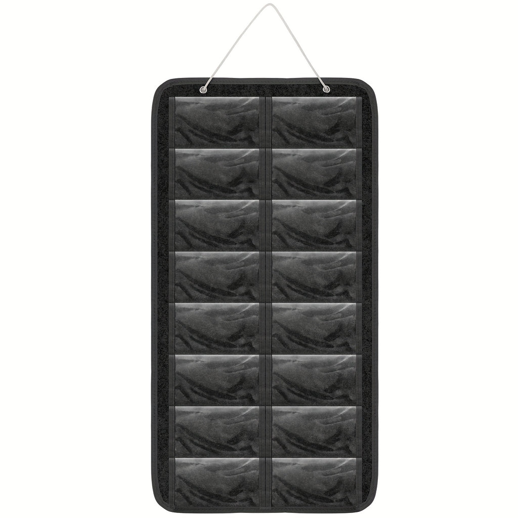 [Glasses Organizer 16 Pockets] Hanging Glasses Organizer With 16 Pockets, Foldable Felt Eyewear Storage Bag With Wall-Mounted Design, Space-Saving Sunglasses Holder For Household Use
