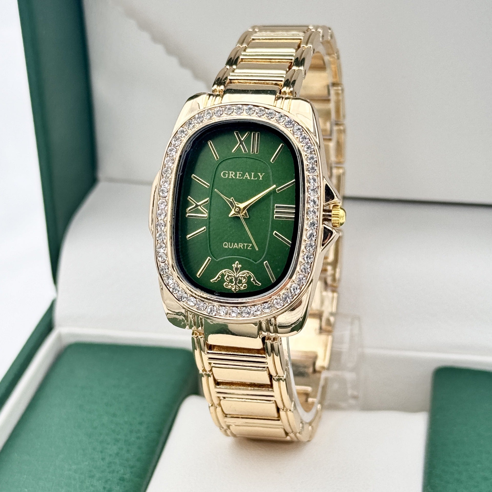 Women'S Elegant Oval Dial Watch Roman Dial Female Quartz Watch