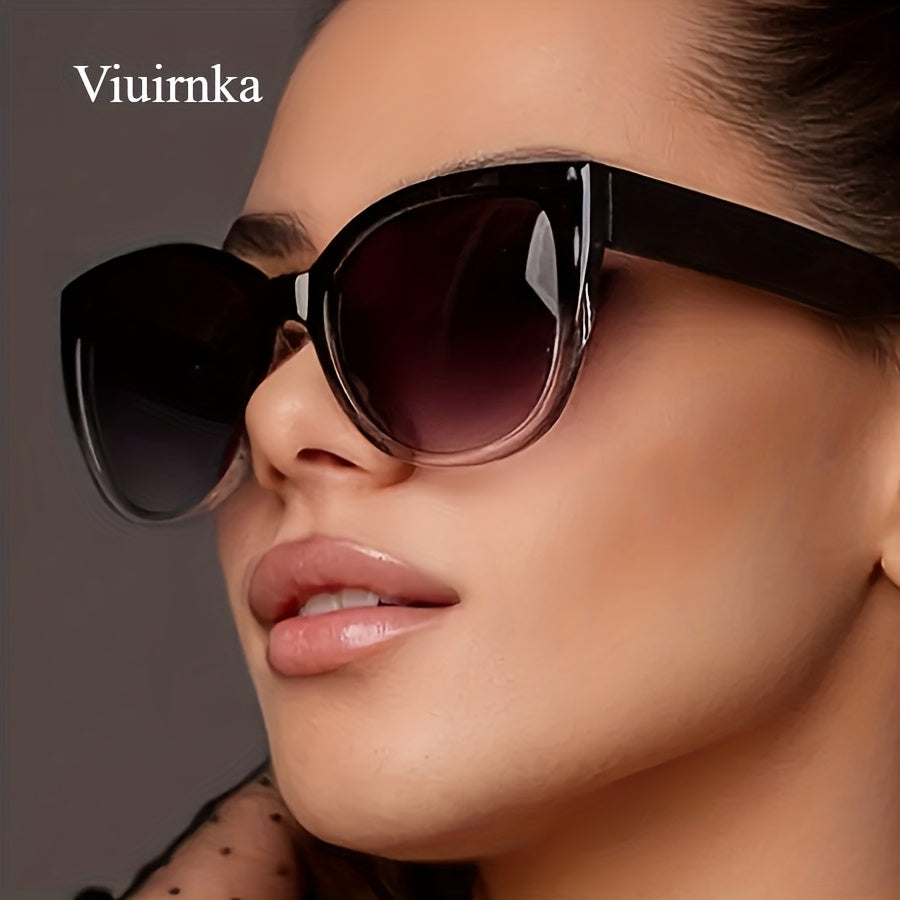 Summer Must Haves, Stylish Retro Cat Eye Oversized Gradient Fashion Glasses for Men and Women, Perfect for Beach, Vacation, Travel, and Cruise, Trendy Fashion Accessories