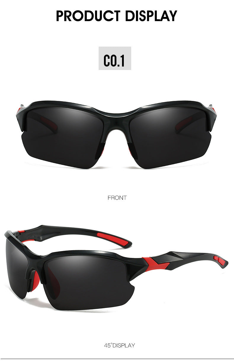 3pcs/ 10pcs New Cross-Border Outdoor Sports, Skiing, Driving Half-Frame Polarized Sunglasses Men'S Running Fishing Sunglasses Sun Protection Lightweight Goggles