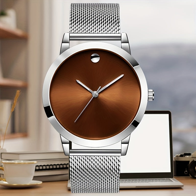 Mens Fashion Stainless Steel Band Watches Casual Simple Watches for Men, the Best Choice for Gifts