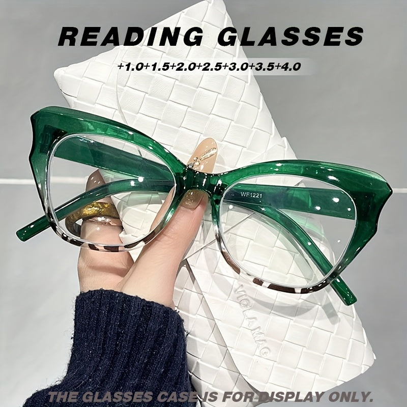 1 Pair LNTANO Minimalist Butterfly Cat Eye Reading Glasses, Anti-Blue Light HD Presbyopic Eyewear, AC Lens, PC Frame, Full Rim, for Men And Women