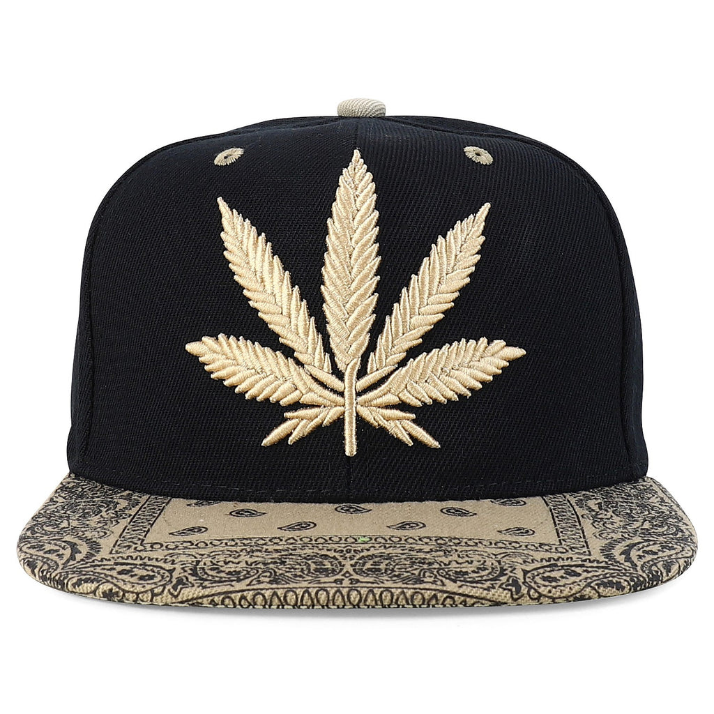Rasta MJ Leaf 3D Embroidered Flat Bill Snapback Cap